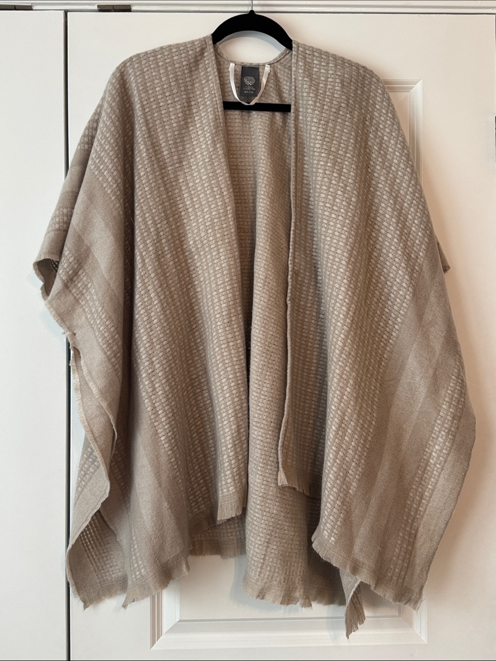Vince Camuto Taupe Open-Front Knit Poncho
